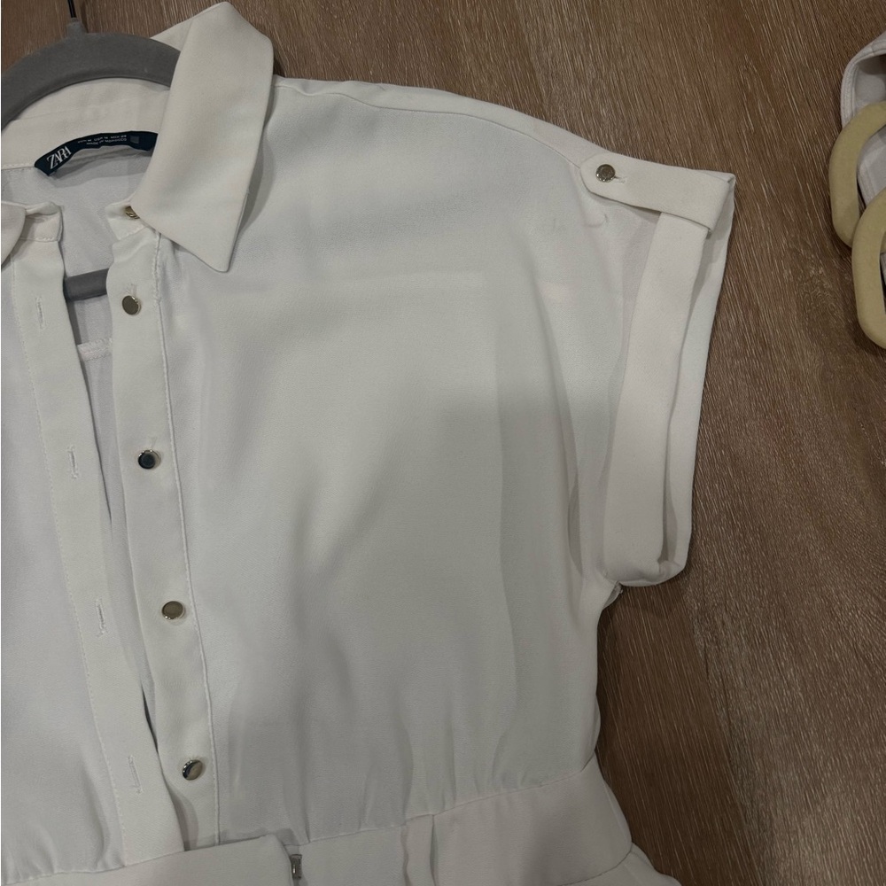 Zara Cream Button Down dress